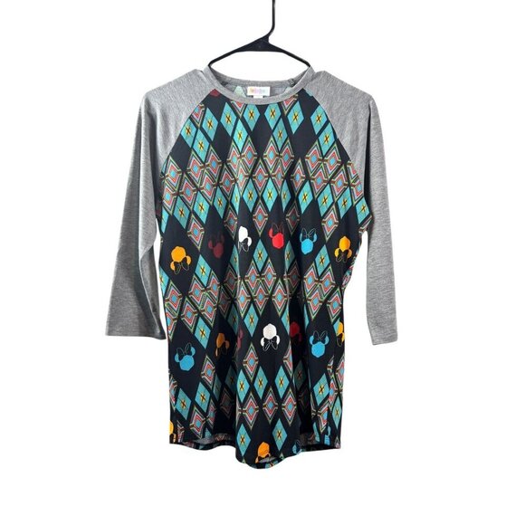 LuLaRoe Randy Disney Grey & Black Minnie Mouse Top - Picture 1 of 7